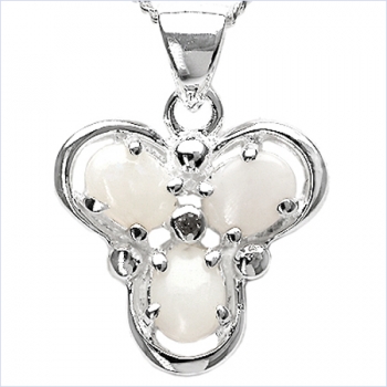 Collier/Halskette mit Diamant/Opal-Anhänger-0,67 Karat