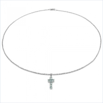 Collier/Kette Anhänger Blautopas-Kreuz-Silber 1,75Karat