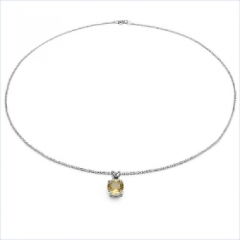 Collier/Halskette m.Citrin-Anhänger 925-Sterling-Silber-0,50 Karat