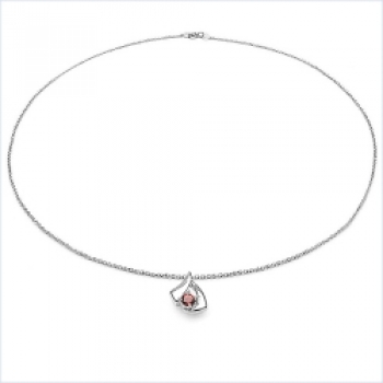 Collier/Kette Anhänger mit Rubin-925Silber-Rhodiniert