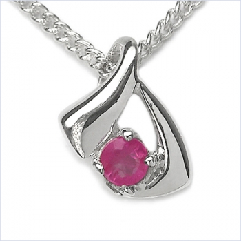 Collier/Kette Anhänger mit Rubin-925Silber-Rhodiniert