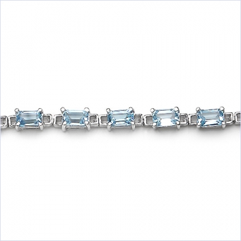 Edles Blautopas Armband 925 Silber-Rhodin.-17,00 Karat