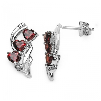 Weiße Zirkoniaherzen/Diamant-Ohrringe-Silber-Rhodin.2,10 Karat