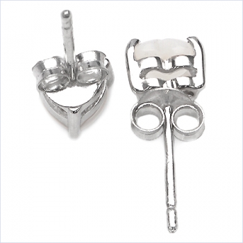 Ohrstecker Edelstein/Opal Herz-925-Silber-Rhodiniert 925 Silber-Rhodiniert 0,65 Karat