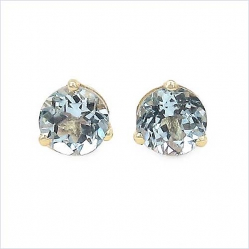 Ohrringe/Ohrstecker Blau Topas-Gelbgold-10 Karat(416er)-1,20 Karat