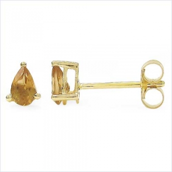 Ohrringe/Ohrstecker gelber Citrin-Tropfen-Gelbgold 10 Karat (416er)