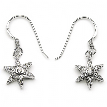 Ohrringe mit 26 Zirkonia 925 Sterling Silber-Rhodiniert 1,22 Karat