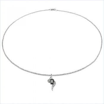 Collier/Kette m.Diamant-Saphir-Anhänger-Silber-2,51Karat