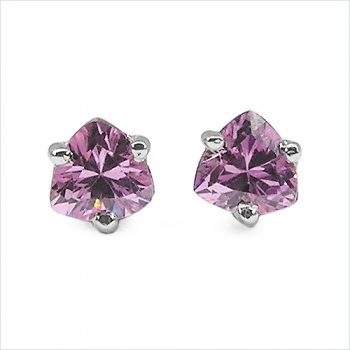 Ohrstecker Pink Zirkonia 925-Silber- Rhodiniert 1,00 Karat