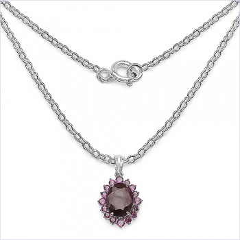 Collier/Kette mit Rubin/Rhodolith-Anhänger-8,98 Karat
