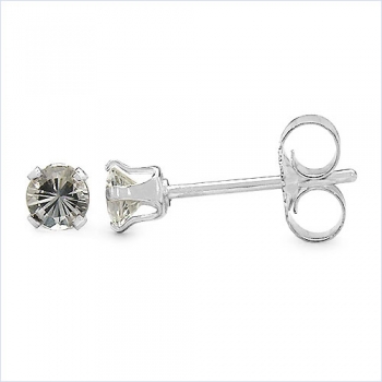 Ohrstecker/Ohrringe Weiße-Saphire 14 Karat Weißgold (585er)