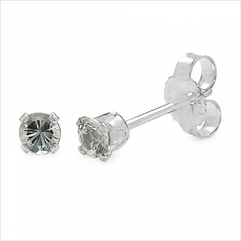 Ohrstecker/Ohrringe Weiße-Saphire 14 Karat Weißgold (585er)