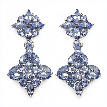 Collier/Kette mit Tansanit Anhänger-925 Silber-Rhodin.-2,14 Karat