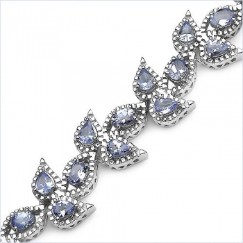 Edles Tansanit-Armband 925 Sterling Silber-6,75 Karat-45 Edelsteine