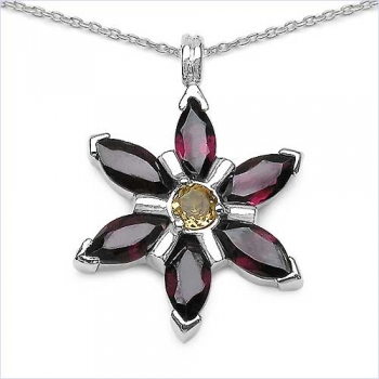Ohrringe/Ohrstecker Afrikanischer Amethyst/Granat 4,60 Karat-925 Silber Rhodin.