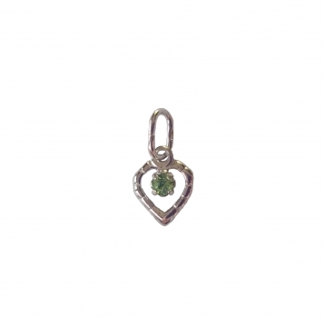 Herz-Anhänger mit grünem Zirkonia 925 Sterling Silber Rhodiniert