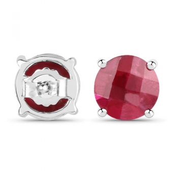 Ohrringe/Ohrstecker Rubin-925 Sterling Silber- Rhodiniert-5,56 Karat