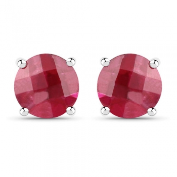 Ohrringe/Ohrstecker Rubin-925 Sterling Silber- Rhodiniert-5,56 Karat