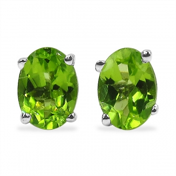 Ohrstecker Peridot 925 Sterl.Silber-Rhodiniert-1,70 Karat