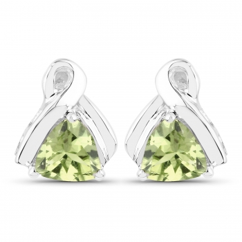 Ohrstecker Peridot-1,40 Karat-925 Sterling Silber- Rhodiniert