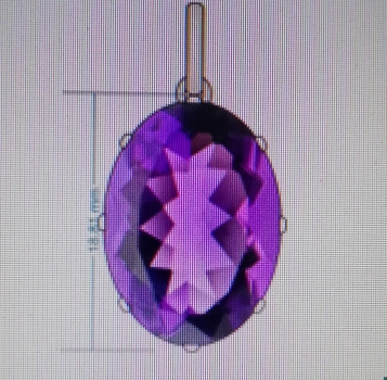 Schmuck-SET: 3-teilig-Facettierte große Amethyste-925 Silber mit Platin-Überzug-31,60 Karat
