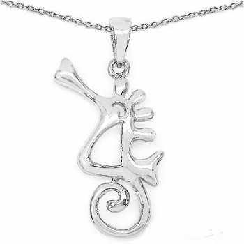Collier/Kette mit Anhänger Seepferdchen-925 Sterling Silber Rhodiniert