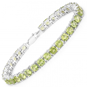 Bezauberndes Edles Peridot-Armband Silber-Rhodiniert 17,13 Karat-33 Edelsteine