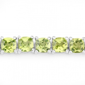 Bezauberndes Edles Peridot-Armband Silber-Rhodiniert 17,13 Karat-33 Edelsteine