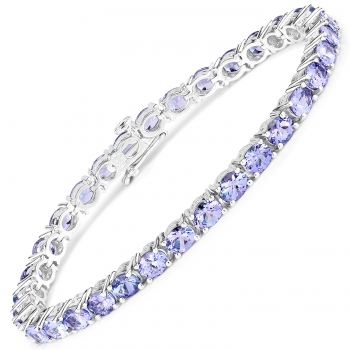 Edles Tansanit-Armband 925 Sterling Silber-11 Karat-33 Edelsteine