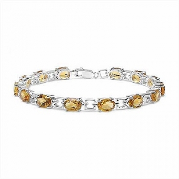 Citrin(Sonnenstein)Armband-925 Silber Rhodiniert-11,90 Karat