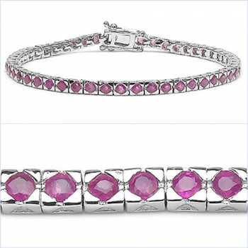 Edles Rubin Armband 925 Silber-Rhodiniert/3,89 Karat