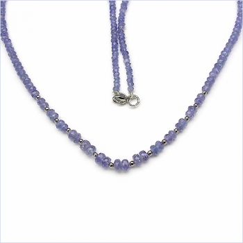 Edelstein-Collier Tansanit/55 Karat-585 Weißgold-14 Karat