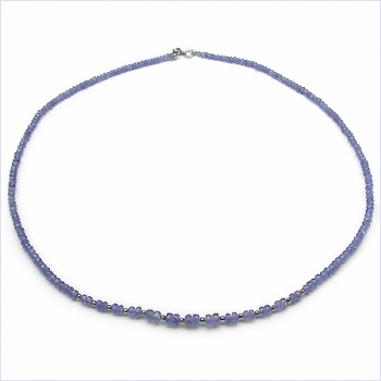 Edelstein-Collier Tansanit/55 Karat-585 Weißgold-14 Karat