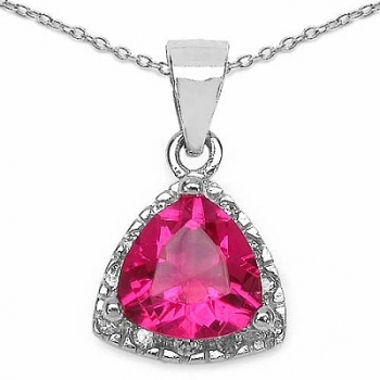 Ohrringe Pink/Weiße Zirkonia-Trillion/Dreiecke-30 Steine-925 Silber-Rhodiniert