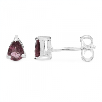 Ohrringe/Ohrstecker mit rosa/pink Topas-Tropfen-Silber Rhodiniert-0,44 Karat
