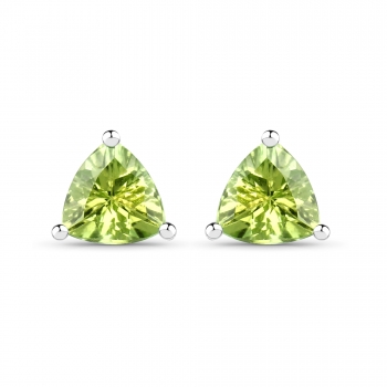 Ohrstecker Dreiecke/Trillion-Peridot 925 Sterl.Silber-Rhodiniert-0,90 Karat