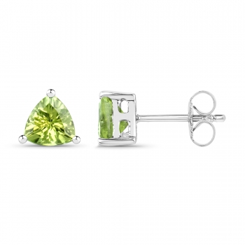 Ohrstecker Dreiecke/Trillion-Peridot 925 Sterl.Silber-Rhodiniert-0,90 Karat