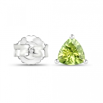 Ohrstecker Dreiecke/Trillion-Peridot 925 Sterl.Silber-Rhodiniert-0,90 Karat
