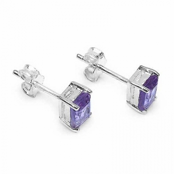 Elegante Silber Ohrringe/Ohrstecker Amethyst-5,60 Karat