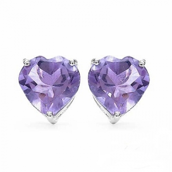 Edles Amethyst-Herzen-SET 4-teilig Silber-6,65 Karat