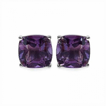 Elegante Silber Ohrringe/Ohrstecker Amethyst-5,60 Karat