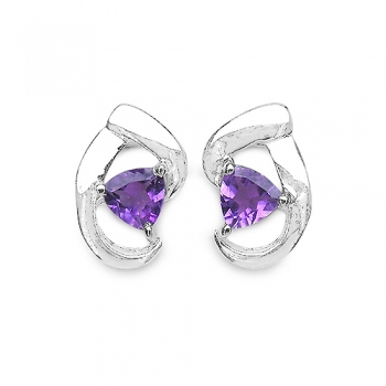 Ohrstecker 925 St.Silber-Rhodiniert-Amethyst 0,90 Karat