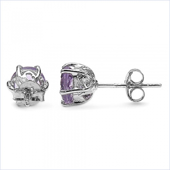 Ohrstecker Amethyst-925 Sterling Silber-Rhod.1,80 Karat