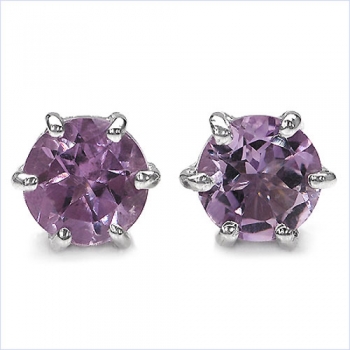 Ohrstecker Amethyst-925 Sterling Silber-Rhod.1,80 Karat