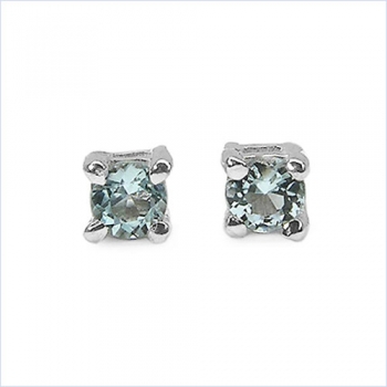 Ohrstecker Blautopas-925 Sterling Silber-Rhodiniert 0,20 Karat