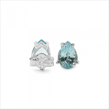 Ohrstecker Blue Topas 925 Sterling Silber- Rhodiniert-1,70 Karat