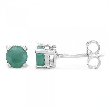 Ohrringe/Ohrstecker Smaragd-925 Sterling Silber-Rhodiniert-1,00 Karat