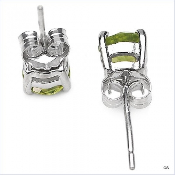 Herrenschmuck Ohrring/Stecker Peridot 925 Sterl.Silber-Rhodiniert-0,50 Karat
