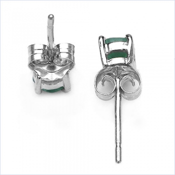 Ohrstecker Smaragd-925 Sterl.Silber-Rhodiniert-0,50 Karat