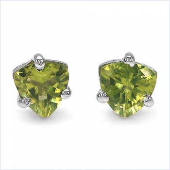 Ohrstecker Trillion-Peridot 925 Sterl.Silber-Rhodiniert 0,90 Karat